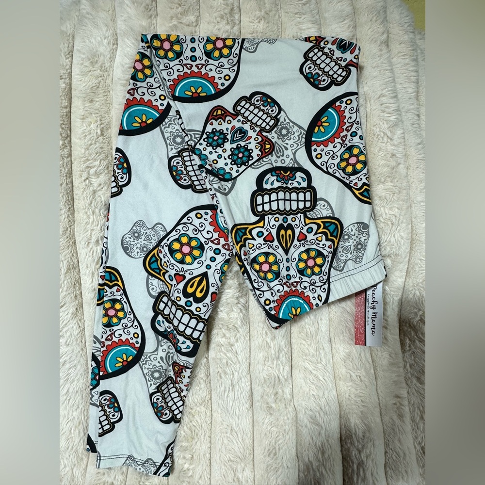 Day of the Dead Skull Leggings • Black & White • TC/CV 18W–22W • NWT